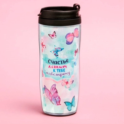 Sport & Moda / Термостакан «Бабочки», 350 мл.