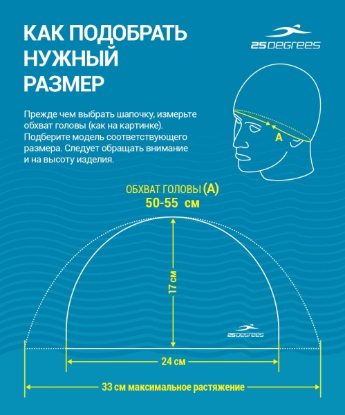 25Degrees / Шапочка для плавания Duplo 25D21015A