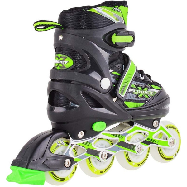 RGX / Раздвижные роликовые коньки X-Comet Green LED 9341