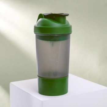 Бренд не указан / Шейкер спортивный с чашей под протеин, 500 мл. Бренд не указан / Шейкер спортивный с чашей под протеин, 500 мл.