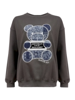 Jearlider / Свитшот/Толстовка без капюшона/Кофта/Свободная/оверсайз