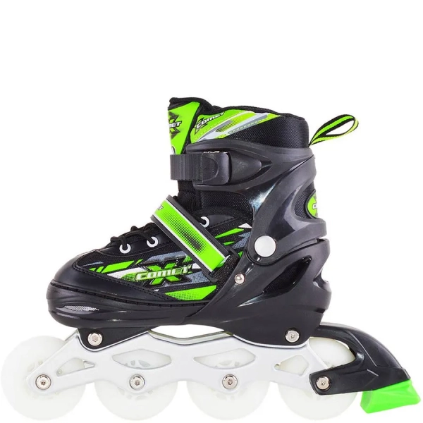 Раздвижные роликовые коньки RGX X-Comet Green LED