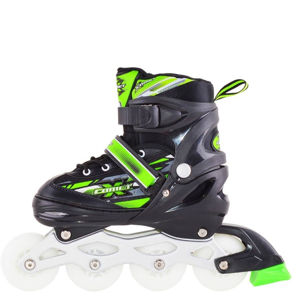 RGX / Раздвижные роликовые коньки X-Comet Green LED 9341